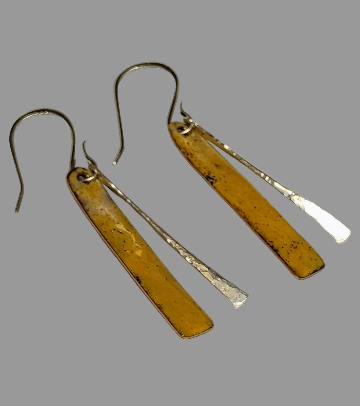 Yellow Enamel Bar Earrings