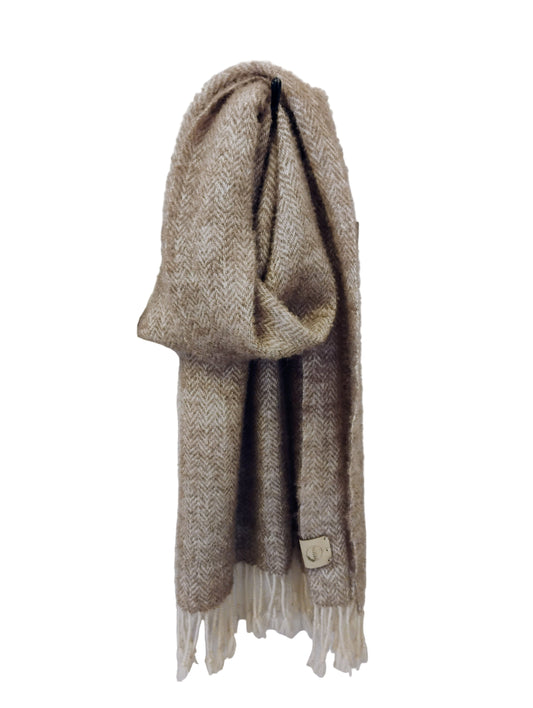 Alpaca Boucle Herringbone Scarf