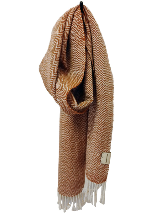 Merino and Silk Herringbone Scarf